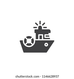 Coast guard vector icon. filled flat sign for mobile concept and web design. Coast security ship simple solid icon. Symbol, logo illustration. Pixel perfect vector graphics