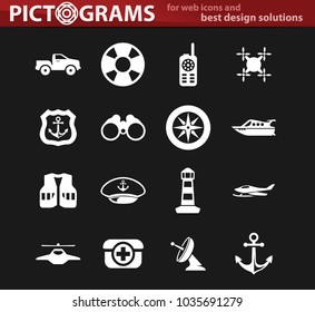 Coast Guard vector icons for user interface design