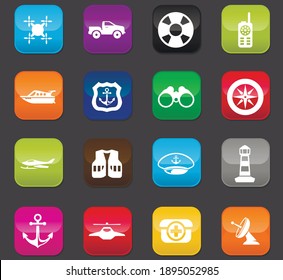 Coast Guard vector icons for user interface design