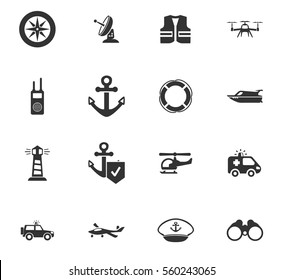 coast guard vector icons for user interface design