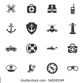 coast guard vector icons for user interface design