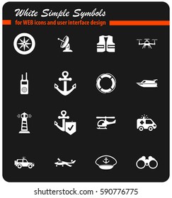 coast guard vector icons for user interface design