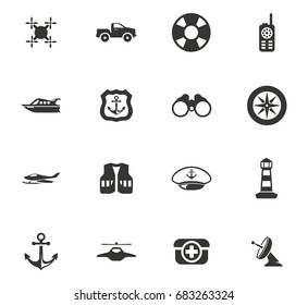 Coast Guard vector icons for user interface design