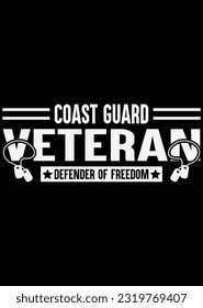 Coast Guard Veteran Defender Of Freedom eps cut file for cutting machine