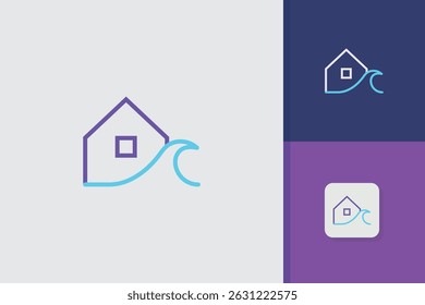 coast house logo design vector template