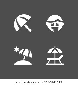 coast icon. 4 coast set with beach, dead and sun umbrella vector icons for web and mobile app
