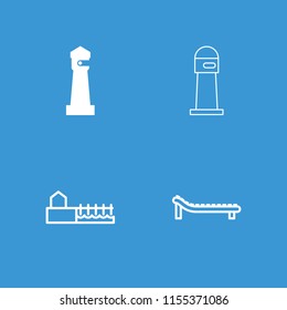 Coast icon. collection of 4 coast filled and outline icons such as lighthouse, avenue. editable coast icons for web and mobile.
