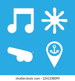 coast icon set about port sign, sound, cannon and starfish vector set