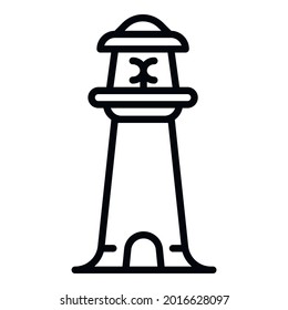 Coast lighthouse icon. Outline coast lighthouse vector icon for web design isolated on white background