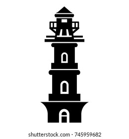 Coast lighthouse icon. Simple illustration of coast lighthouse vector icon for web