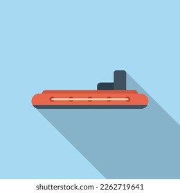 Coast rescue boat icon flat vector. Sea flood. Guard raft