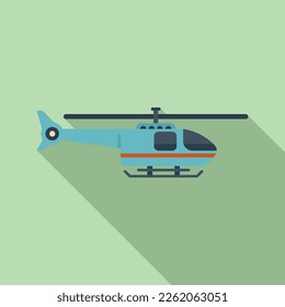 Coast rescue helicopter icon flat vector. Sea guard. Aerial safety