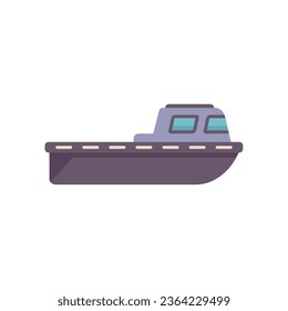 Coast rescue ship icon flat vector. Search maritime. Life sea isolated