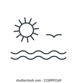 Coast thin line icon. Element of simple icon for websites, web design, mobile app, info graphics. Thin line icon for website design and development, app development on white background