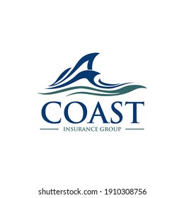 coast wave logo design eps