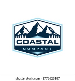 Coastal in a badge with a retro design