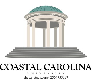 coastal carolina university building architecture, building and cityscape clipart, editable file, famous graphic frame illustration, label image landmark, print ready file for shirts and hoodies