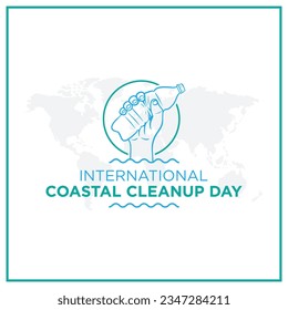 Coastal cleanup day greetings vector.