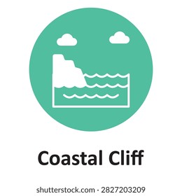 Coastal Cliff Vector Icon which can easily modify or edit


