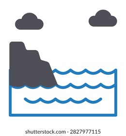 Coastal Cliff Vector Icon which can easily modify or edit

