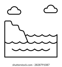 Coastal Cliff Vector Icon which can easily modify or edit

