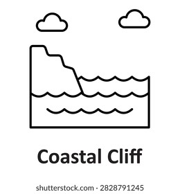 Coastal Cliff Vector Icon which can easily modify or edit

