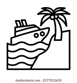 Coastal Cruise icon line vector illustration