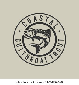 coastal fish logo with emblem concept