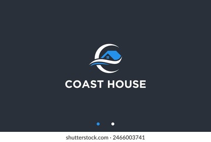 coastal house logo design vector silhouette illustration
