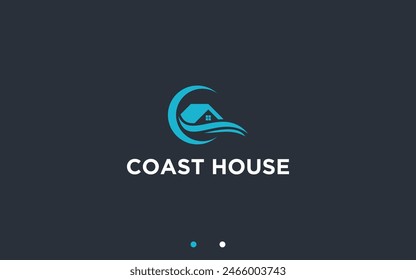 coastal house logo design vector silhouette illustration