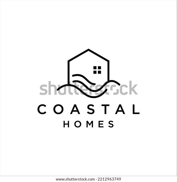 Coastal House Logo Design Vector Template Stock Vector (royalty Free 