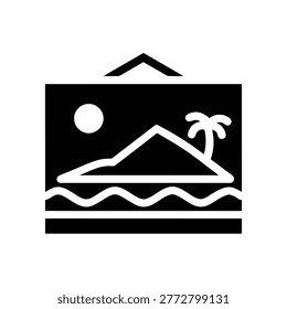 Coastal Landscape silhouette vector art Illustration