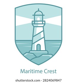 Coastal Lighthouse Navigation Badge Minimal Marine Vector Icon