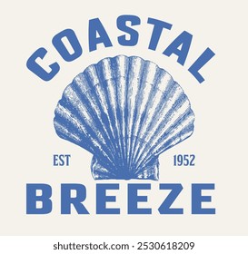 Coastal Nautical Shell Vetor Gráfico, Vintage verão slogan impressão desenho ilustração para T gráfico, vintage arte de impressão concha, engraçado citação com conchas abstrato doodle ilustração