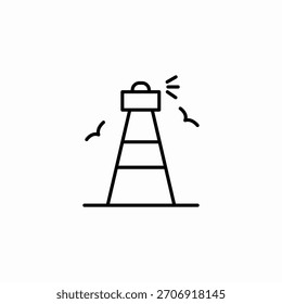 Vector de signo de icono de faro de navegación costera