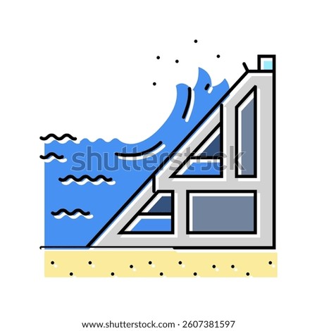 coastal power tidal power color icon vector. coastal power tidal power sign. isolated symbol illustration