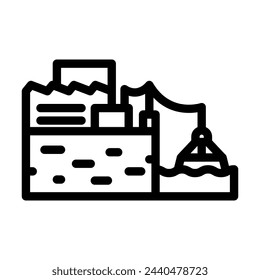 coastal power tidal power line icon vector. coastal power tidal power sign. isolated contour symbol black illustration