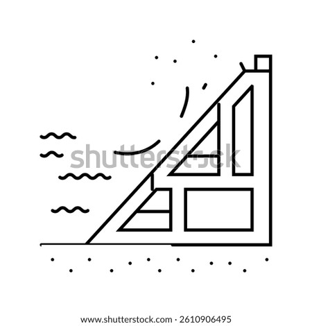 coastal power tidal power line icon vector. coastal power tidal power sign. isolated contour symbol black illustration