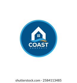 Coastal realestase logo. Residential logo. Resort and villa logo