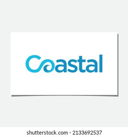Coastal Text Logo Design Vector