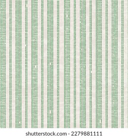 Coastal textured line stripe endless linen texture green background. Sun bleached soft interior furnishing textile swatch. Greige striped decorative burlap background.