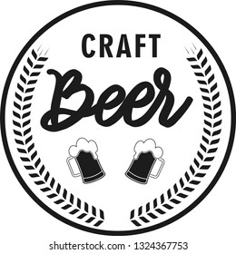 Coaster for beer with hand written lettering text. Bierdeckel, beermat for bar, pub, beerhouse. Round  stand. Beer, brewery, oktoberfest. Isolated