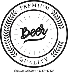Coaster for beer with hand written lettering text. Bierdeckel, beermat for bar, pub, beerhouse. Round  stand. Beer, brewery, oktoberfest. Isolated
