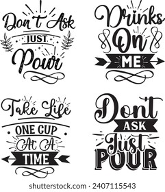 Coaster design Bundle, Drink Coaster designs, Wine Saying bundle, Beer Quote bundle, Coffee Coaster bundle, Floral Monogram design, Wine design