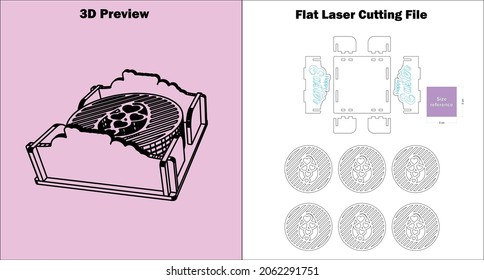 Coaster and Holder
this is an incredible Coaster and Holder which can be used for all 3mm material thicknesses and is a good idea for decoration. it can be used as  Easter coasters.