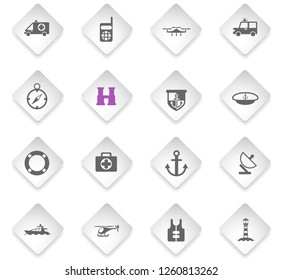 coastguard flat rhombus web icons for user interface design