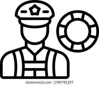 Coastguard Line Icon and Vector
