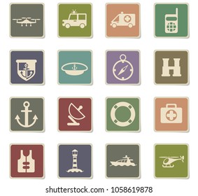 coastguard vector icons for user interface design