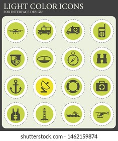 coastguard vector icons for user interface design