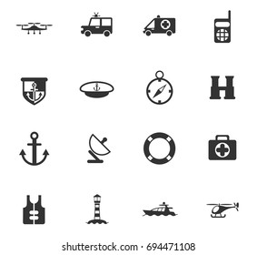 coastguard vector icons for user interface design